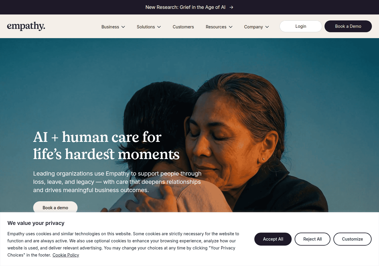 Screenshot of empathy.com