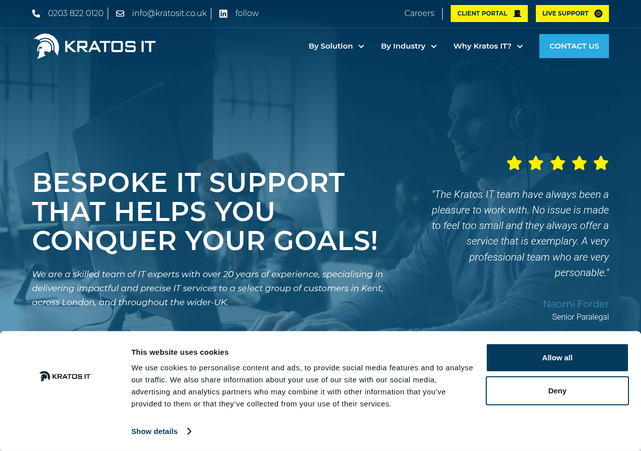 Screenshot of kratosit.co.uk