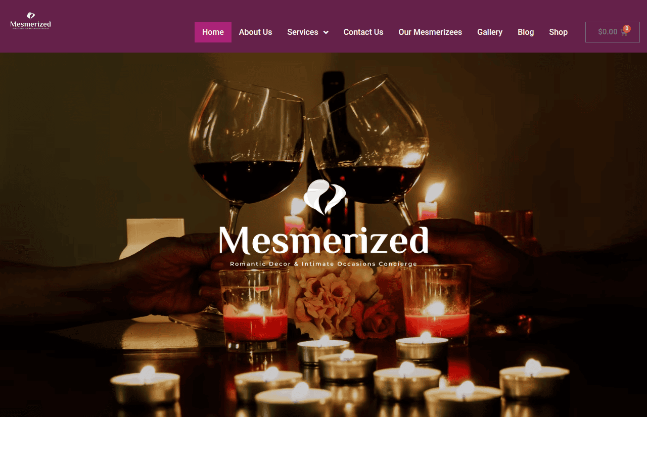 Screenshot of mesmerizedmoments.com