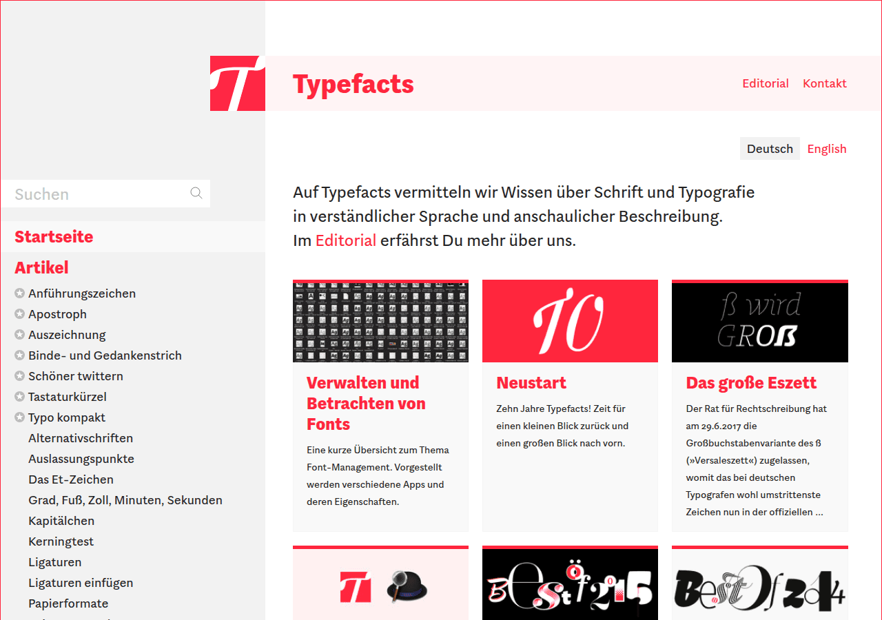 Screenshot of typefacts.com