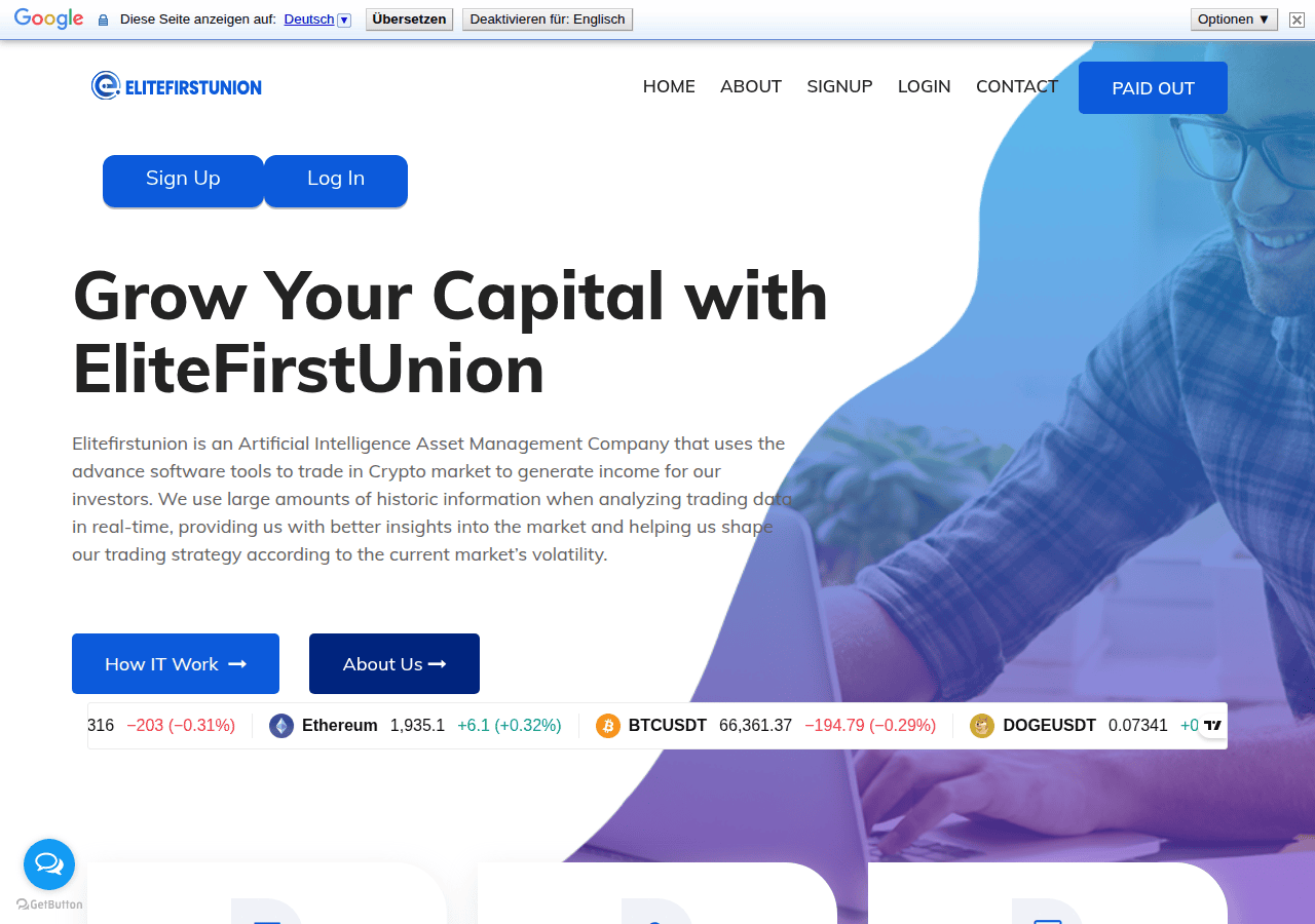 Screenshot of elitefirstunion.com