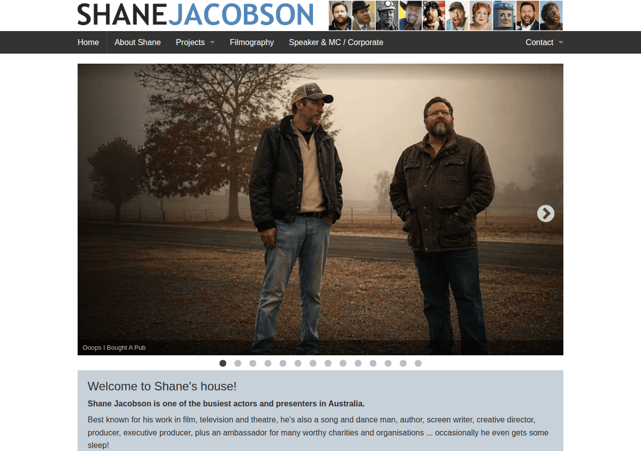 Screenshot of shanejacobson.com.au