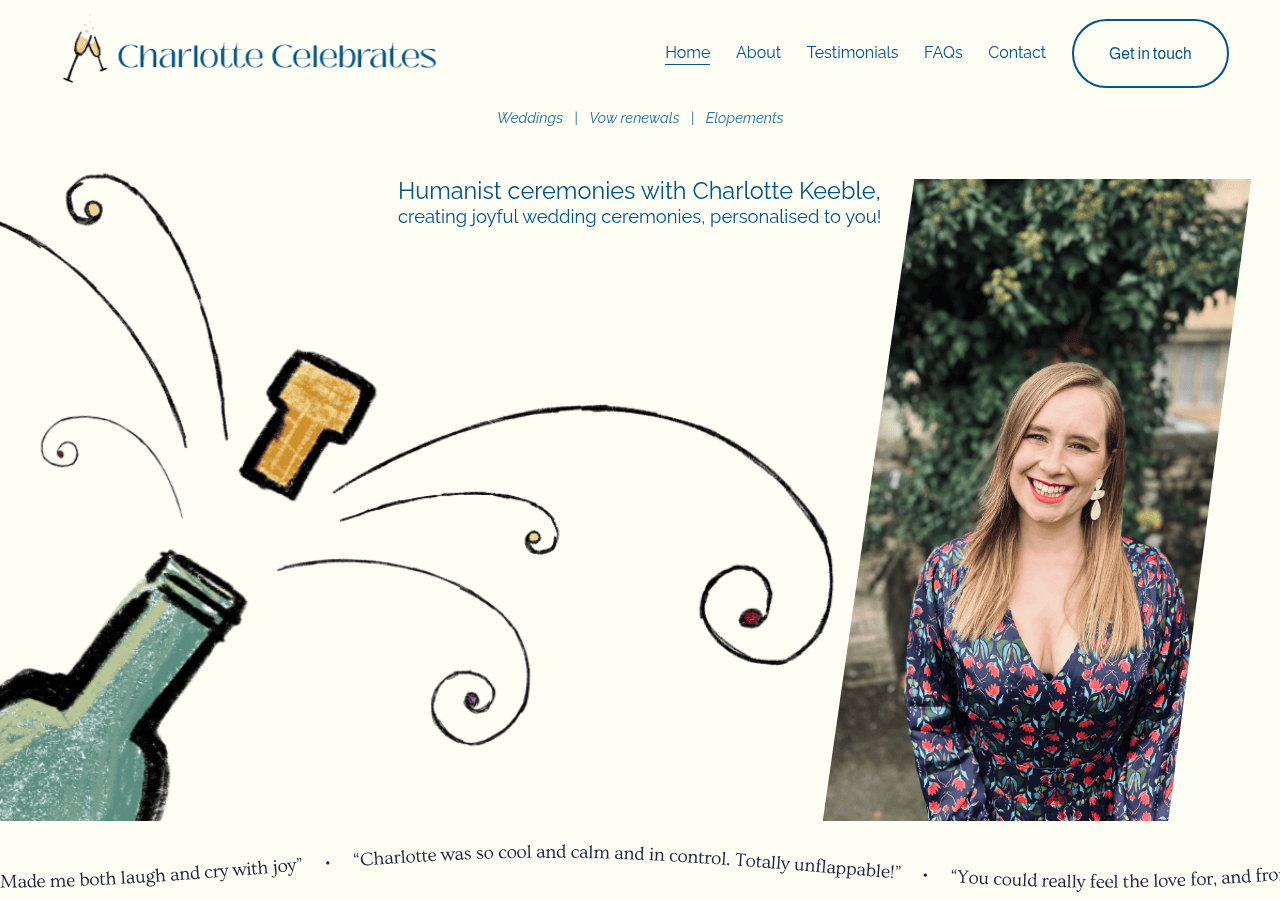 Screenshot of charlottecelebrates.co.uk