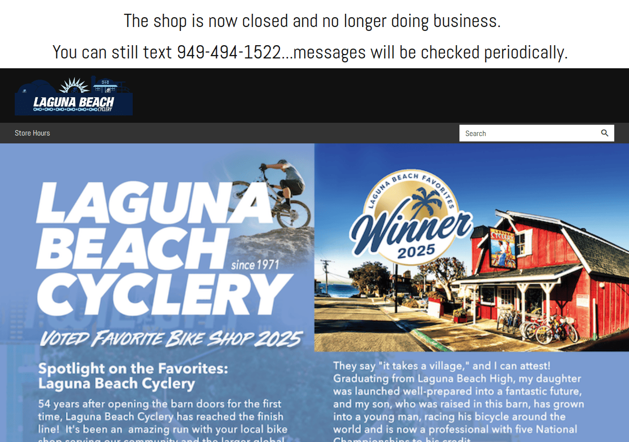 Screenshot of lagunabeachcyclery.com