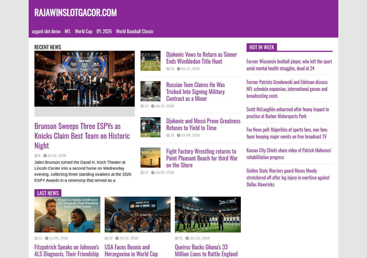 Screenshot of rajawinslotgacor.com