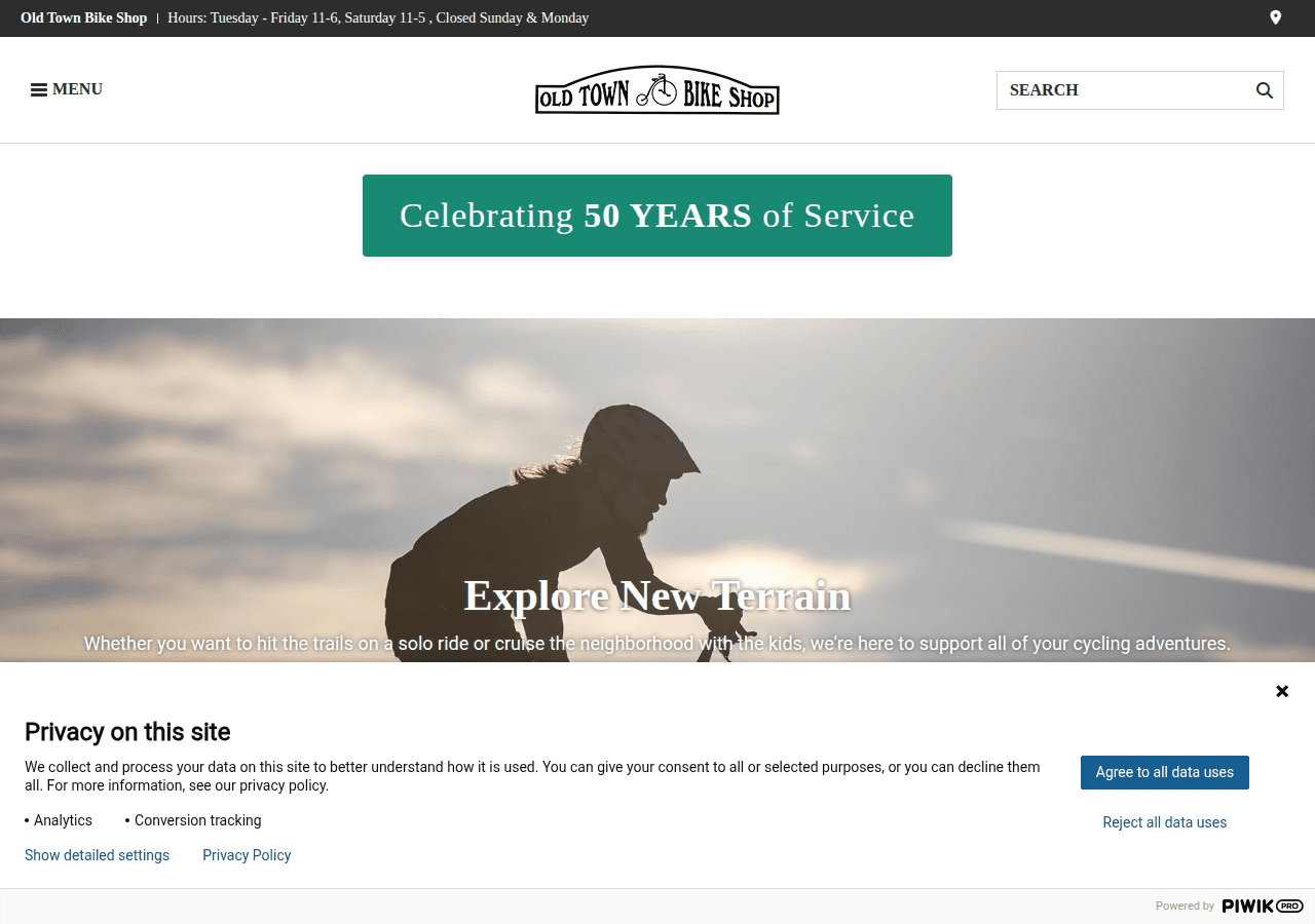 Screenshot of oldtownbikeshop.com