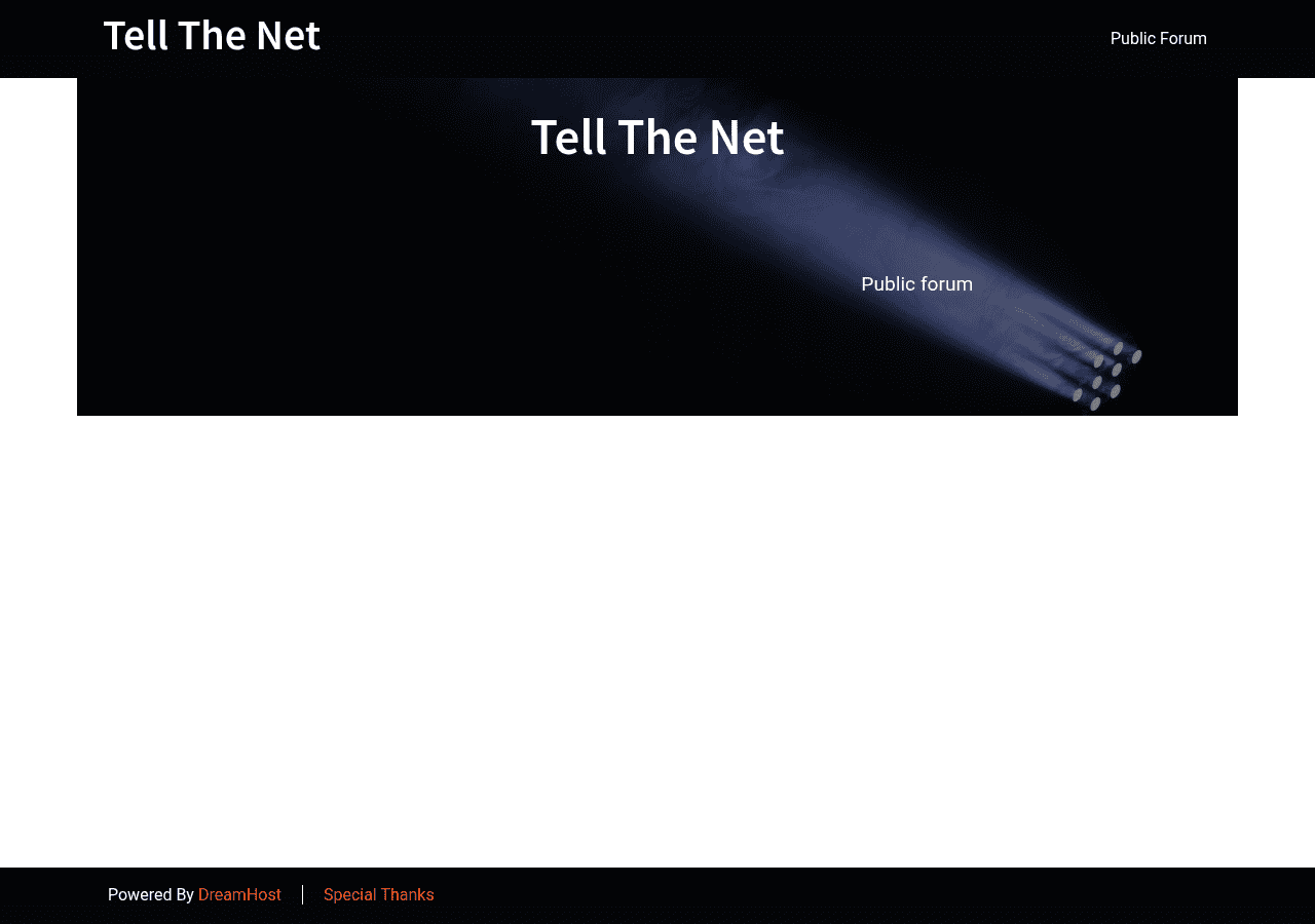 Screenshot of tellthenet.com