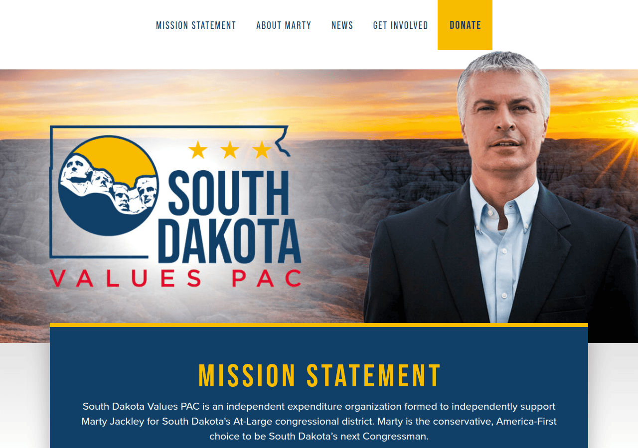 Screenshot of southdakotavalues.org