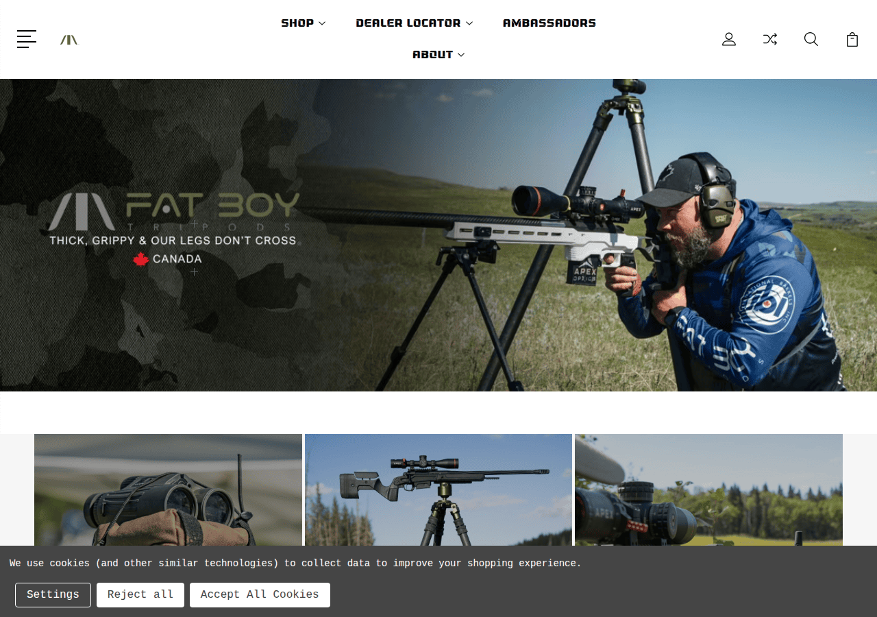 Screenshot of fatboytripods.ca