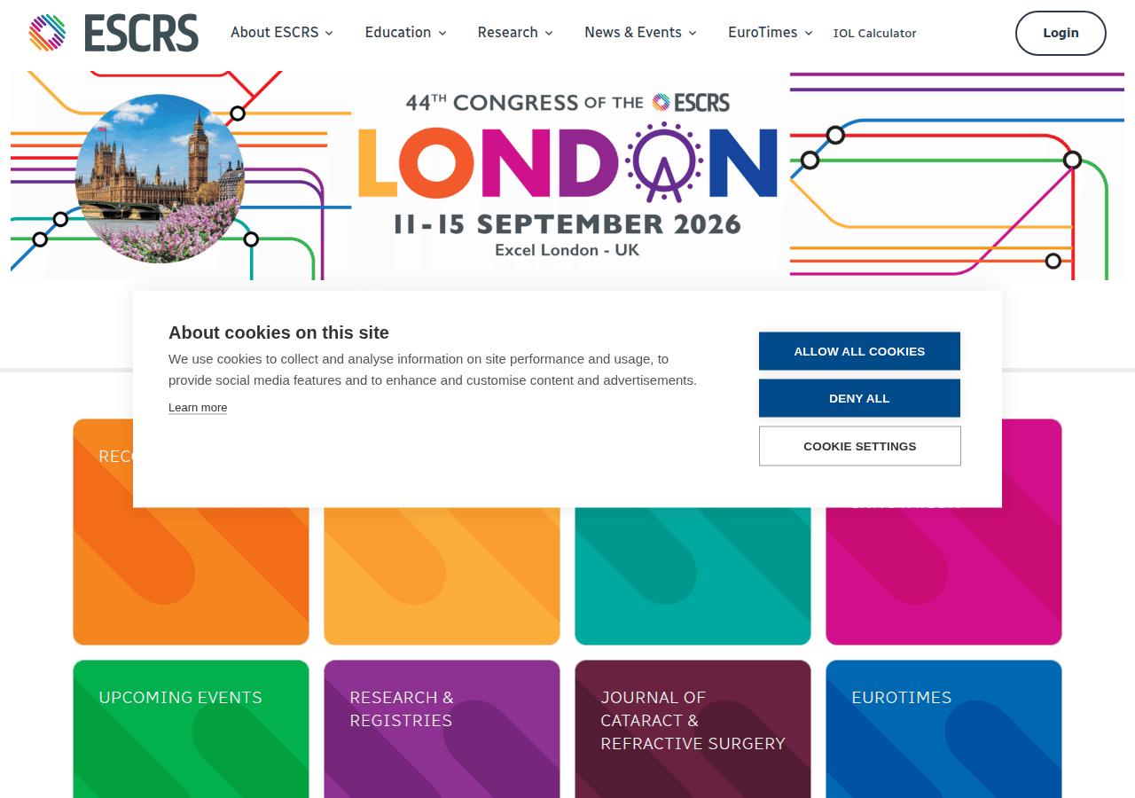 Screenshot of escrs.org