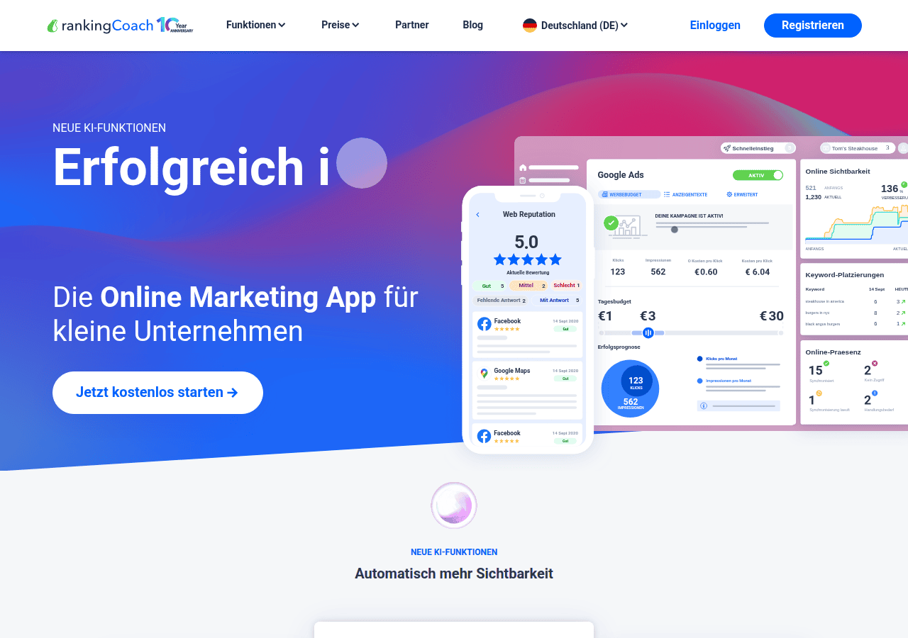 Screenshot of rankingcoach.com