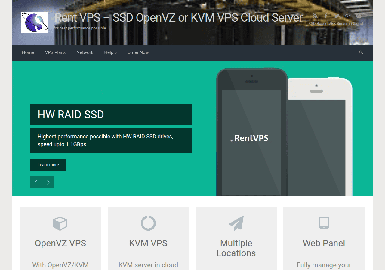 Screenshot of rentvps.com