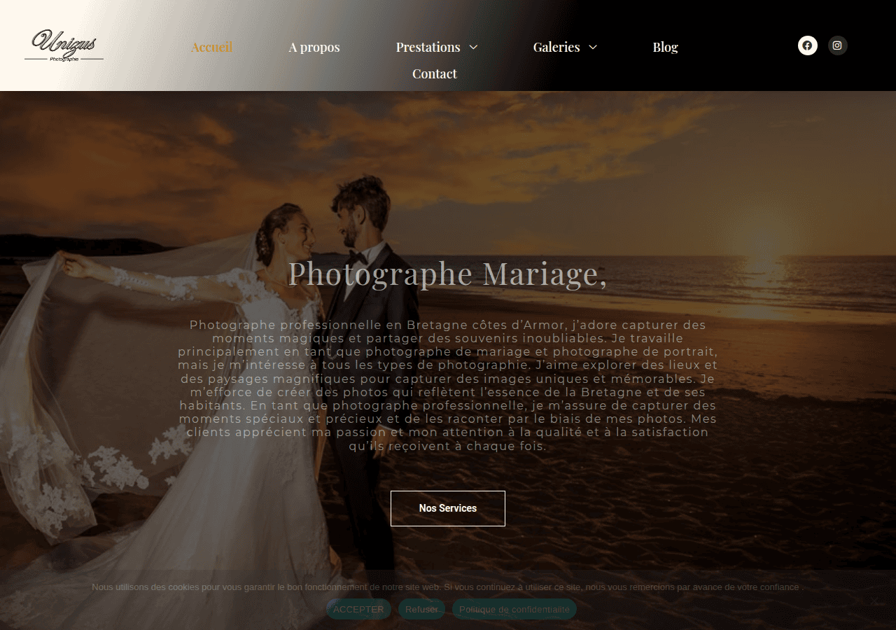 Screenshot of mariage-unizus.fr