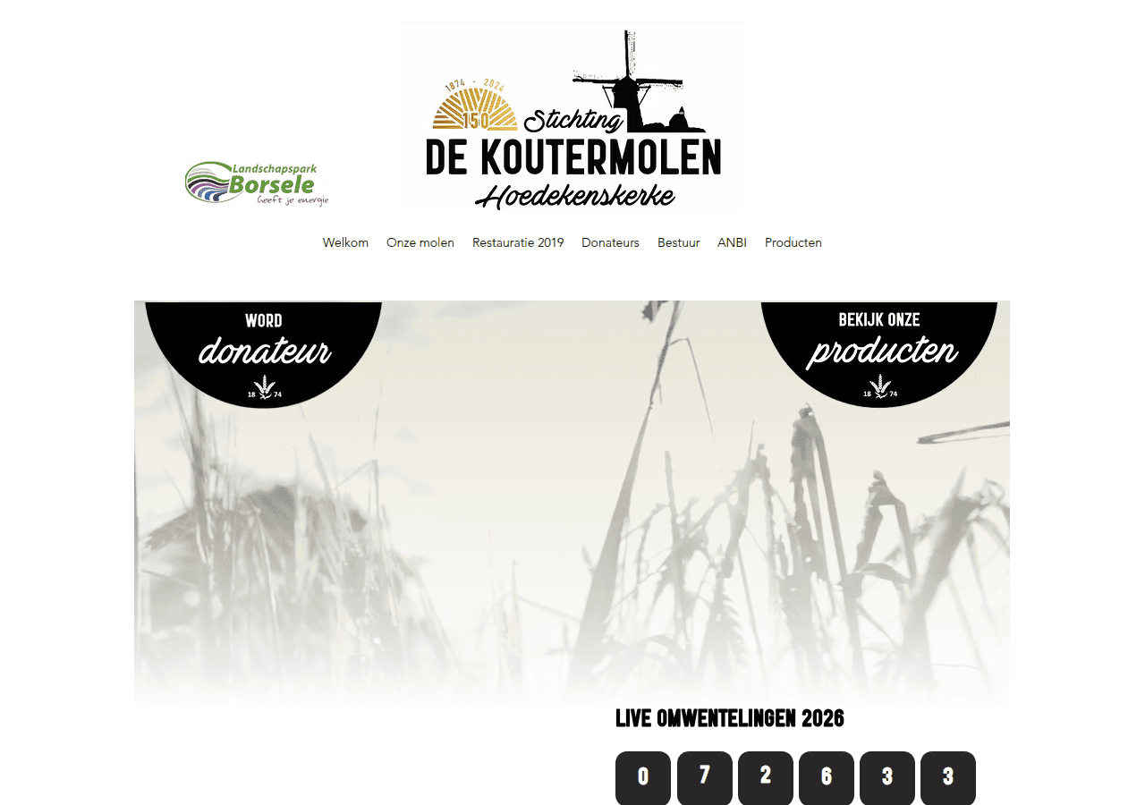 Screenshot of dekoutermolen.nl