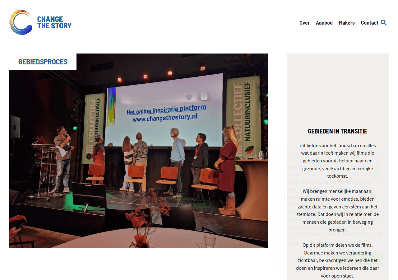 Screenshot of changethestory.nl