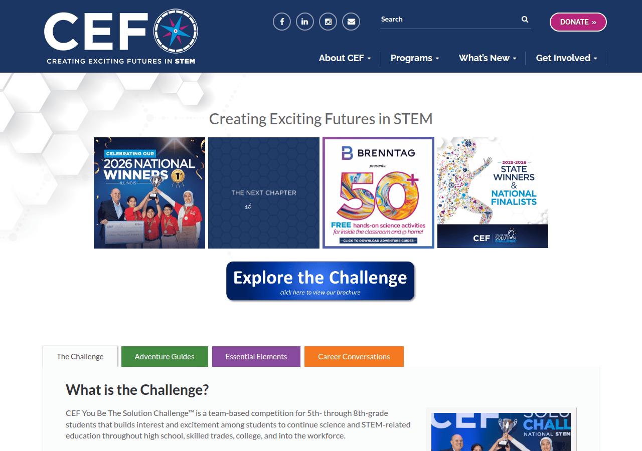 Screenshot of cefinstem.org
