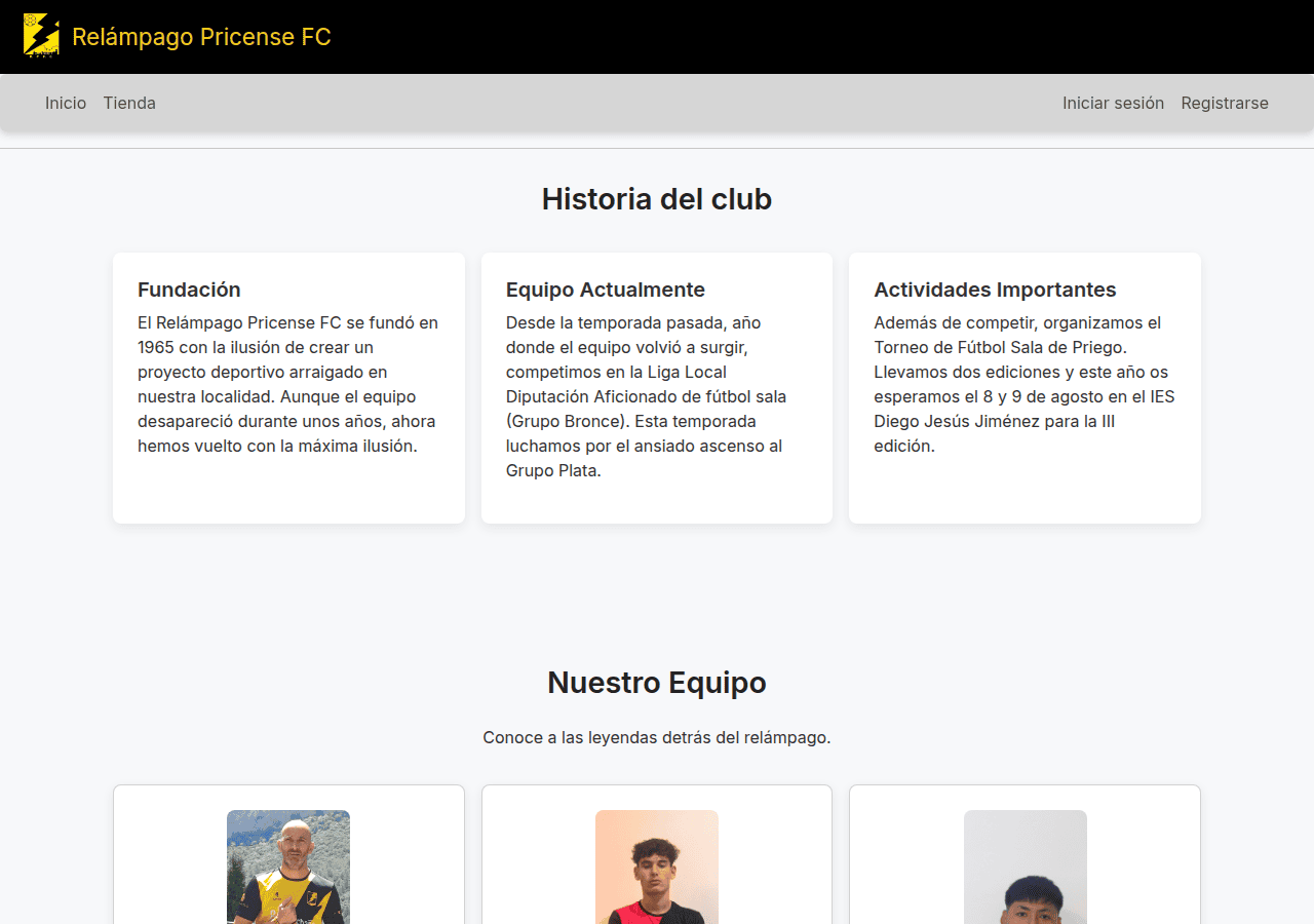Screenshot of relampagopricensefc.com