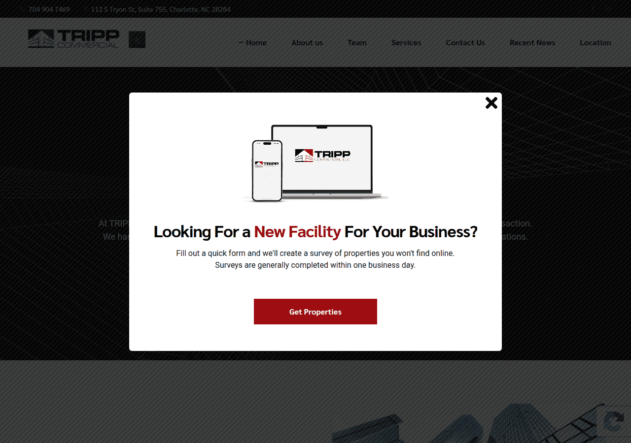 Screenshot of trippcommercial.com