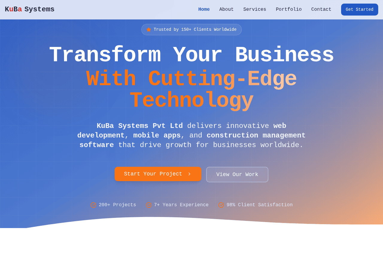 Screenshot of kubasystems.com