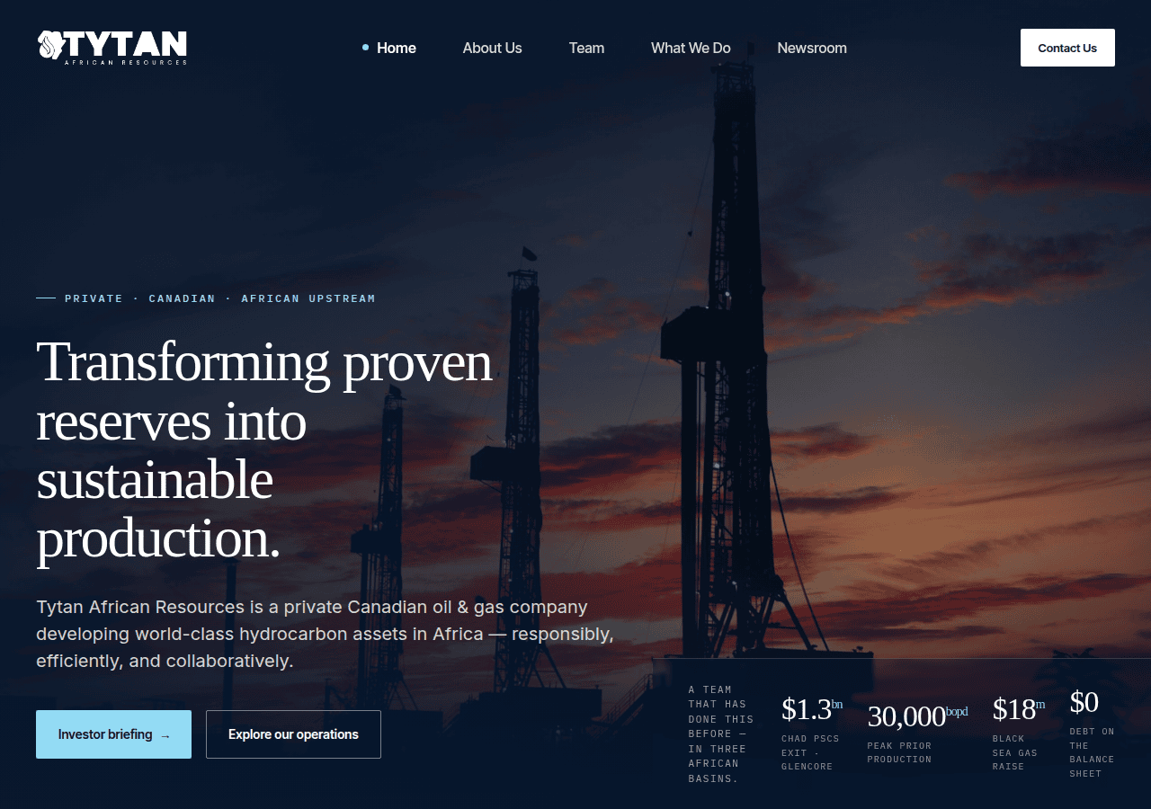 Screenshot of tytanafrican.com