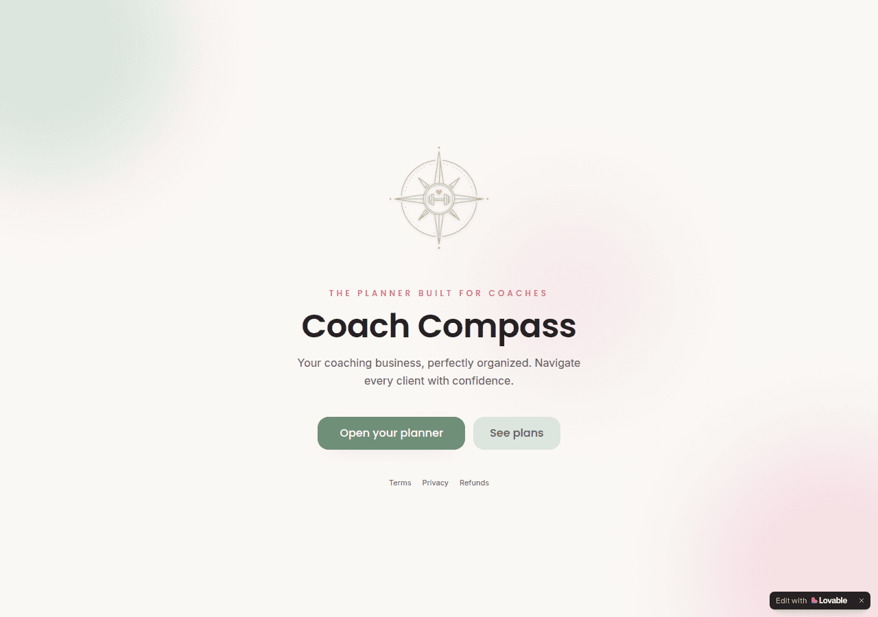 Screenshot of coachcompass.life