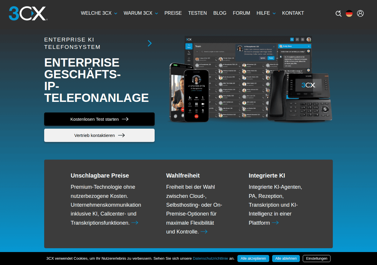 Screenshot of 3cx.de