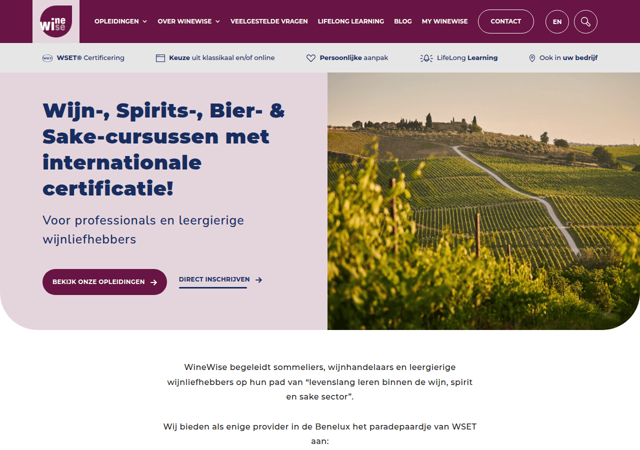 Screenshot of winewise.be