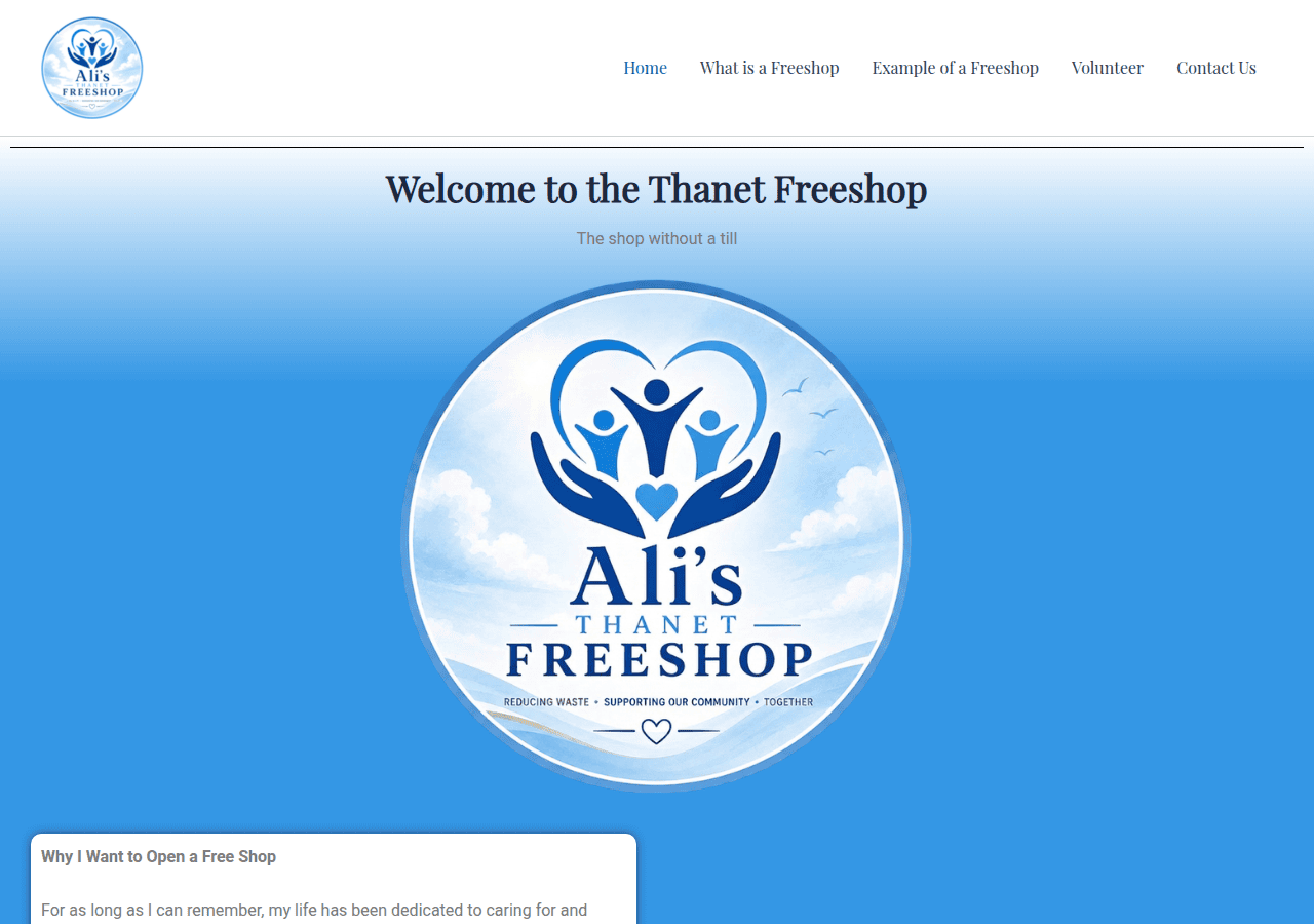 Screenshot of thanetfreeshop.org.uk