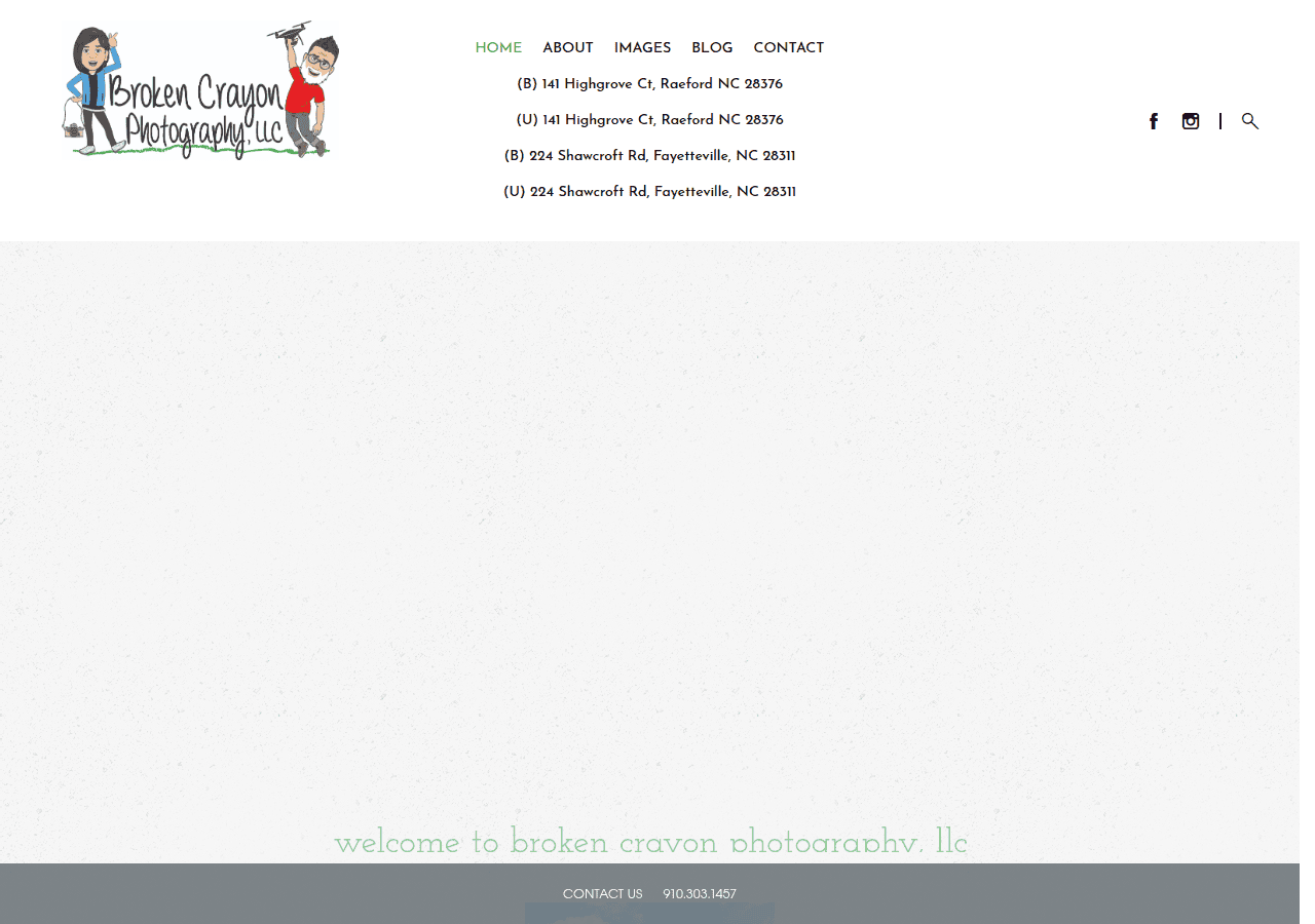 Screenshot of brokencrayonphotography.com