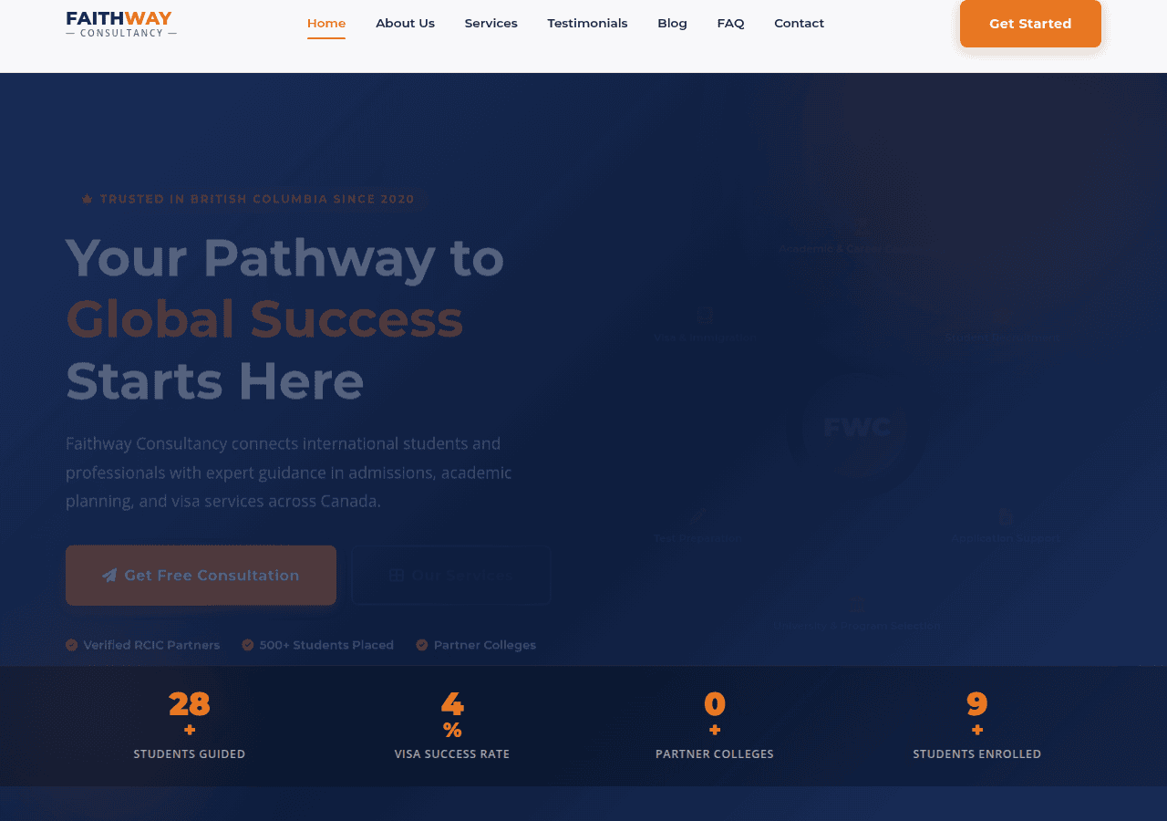 Screenshot of faithwayconsultancy.com