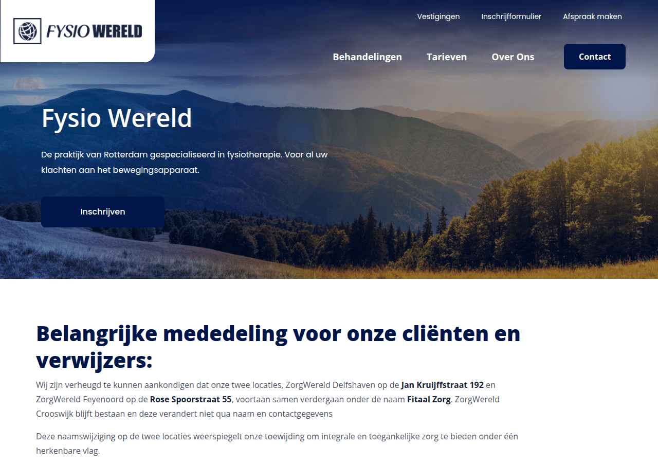 Screenshot of fysiowereld.com