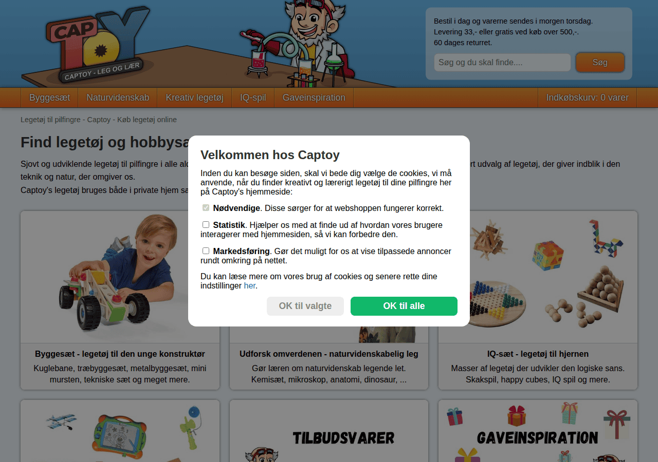 Screenshot of captoy.dk