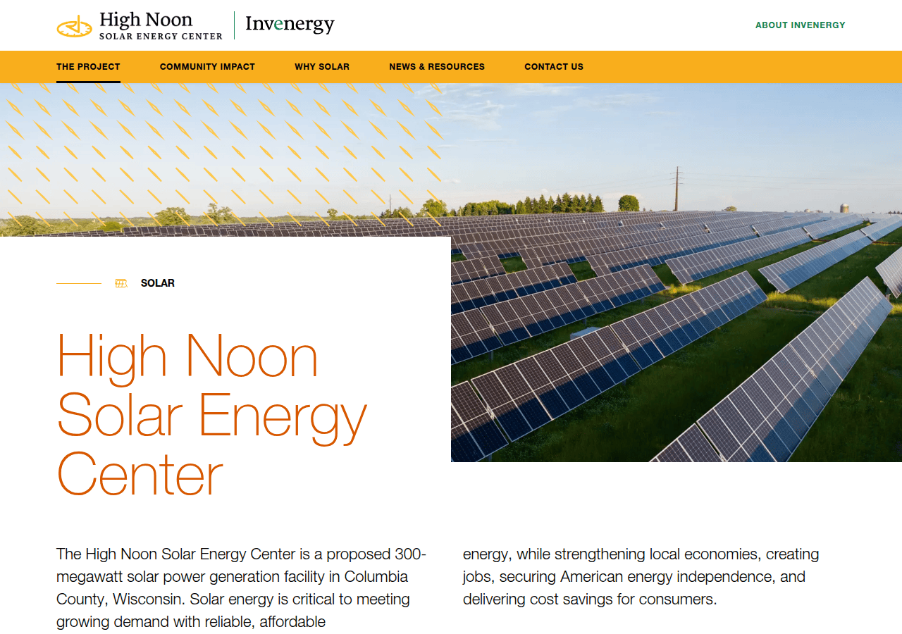 Screenshot of invenergy.com