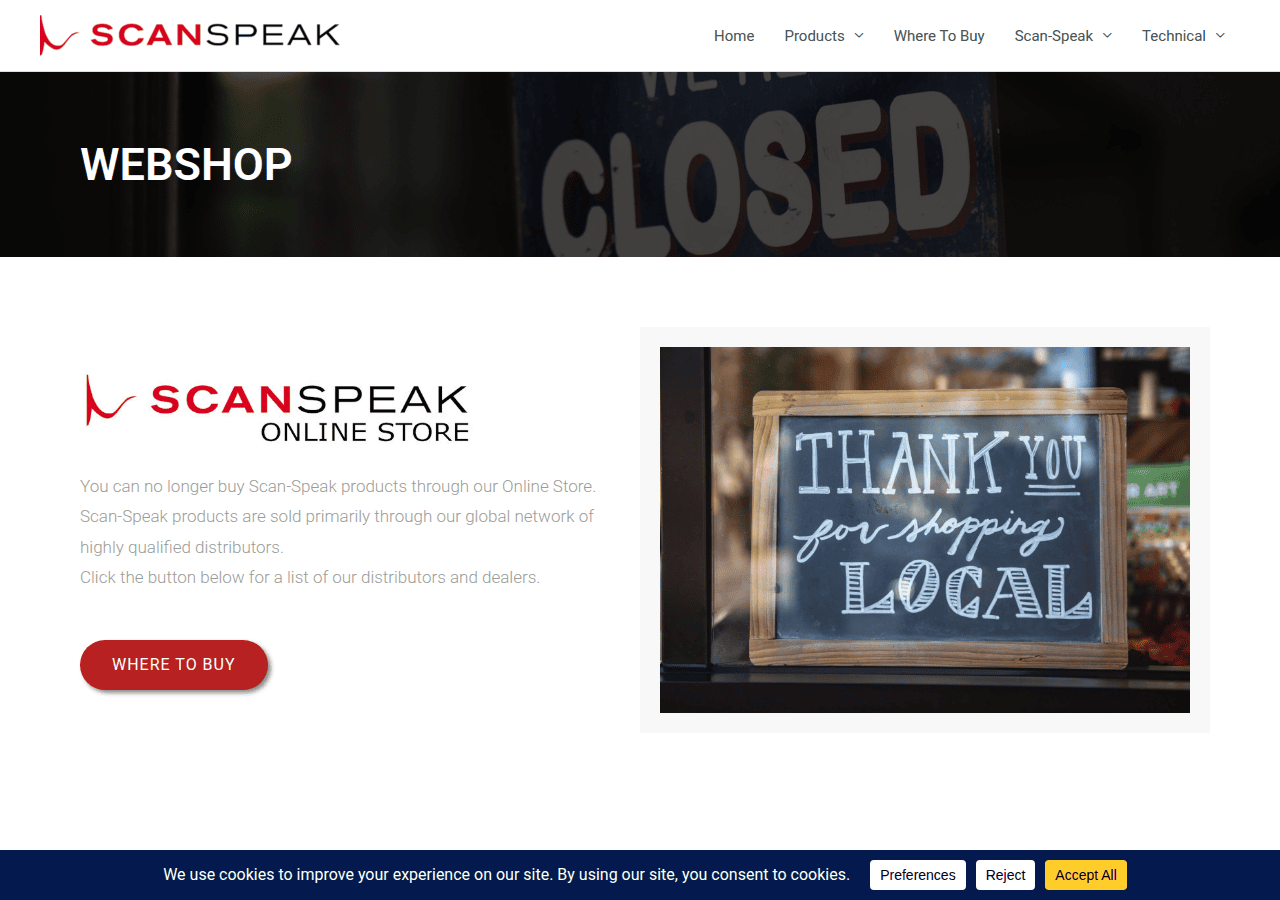 Screenshot of scan-speak.dk