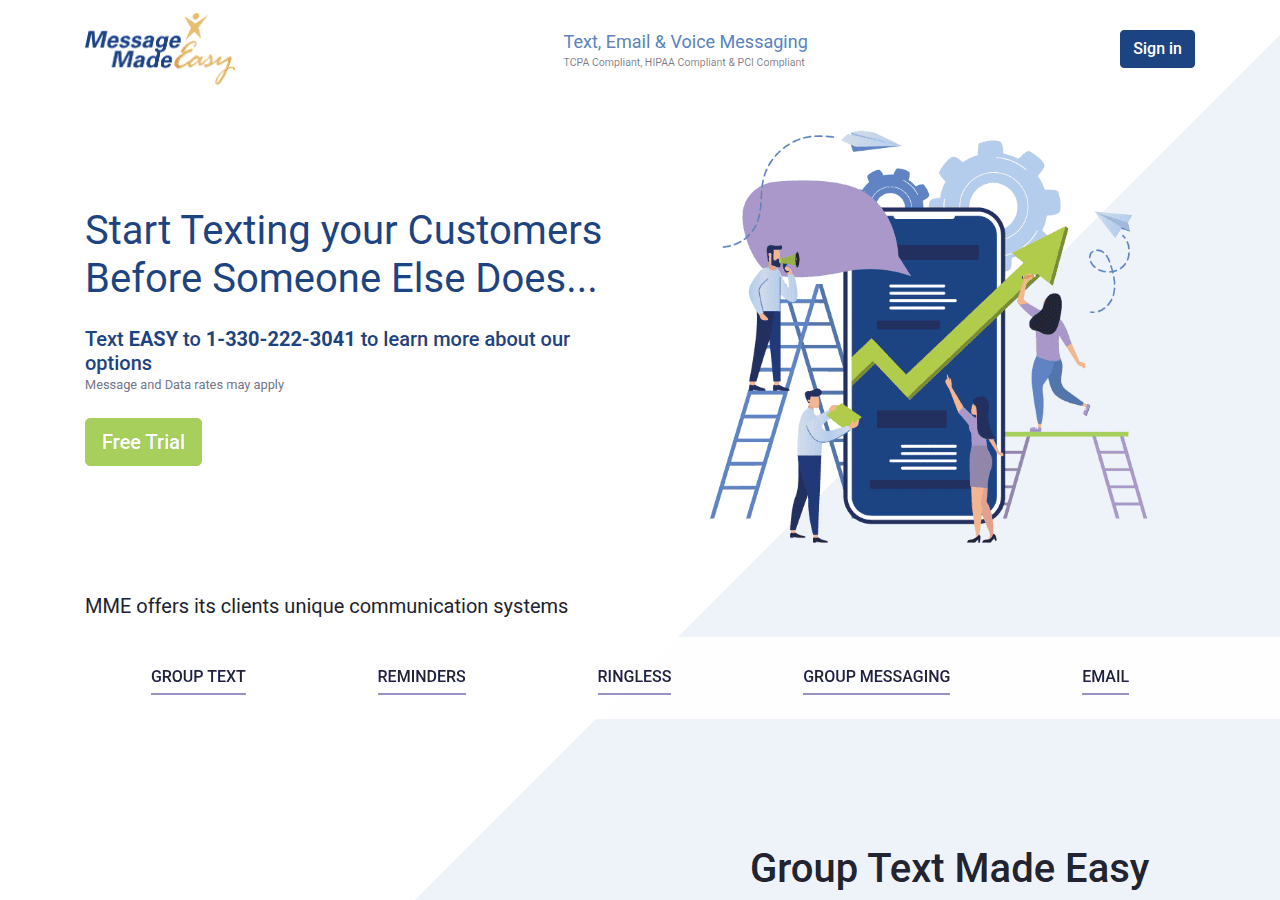 Screenshot of messagemadeeasy.com