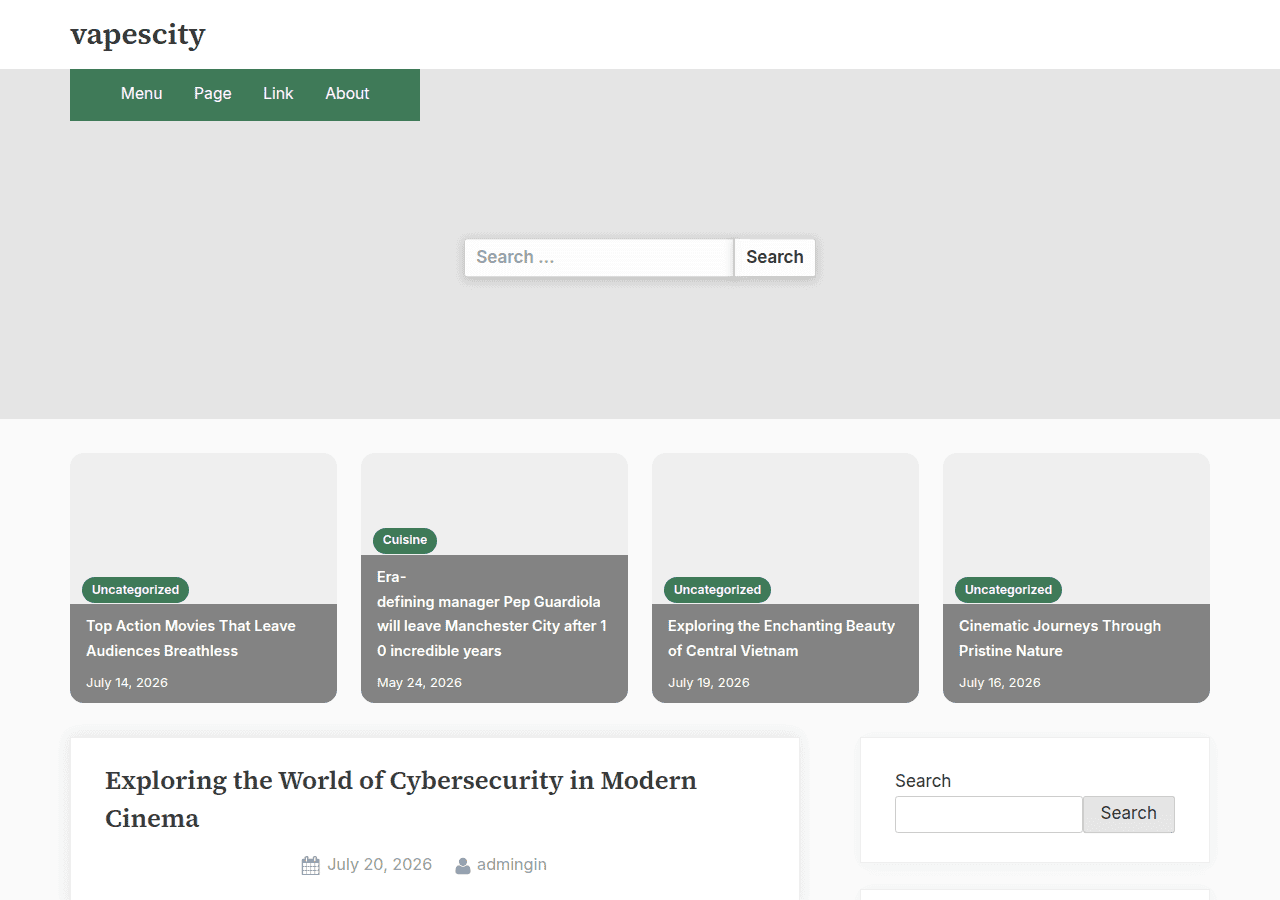 Screenshot of vapescity.us