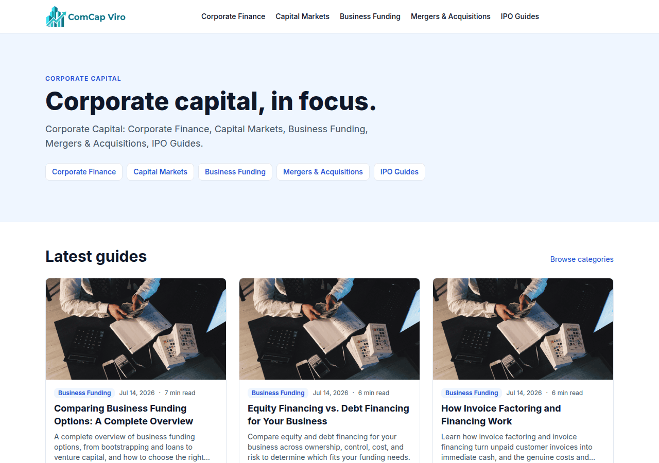 Screenshot of comcapviro.com