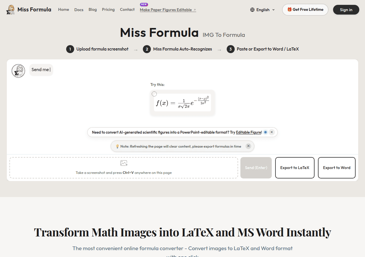 Screenshot of missformula.com