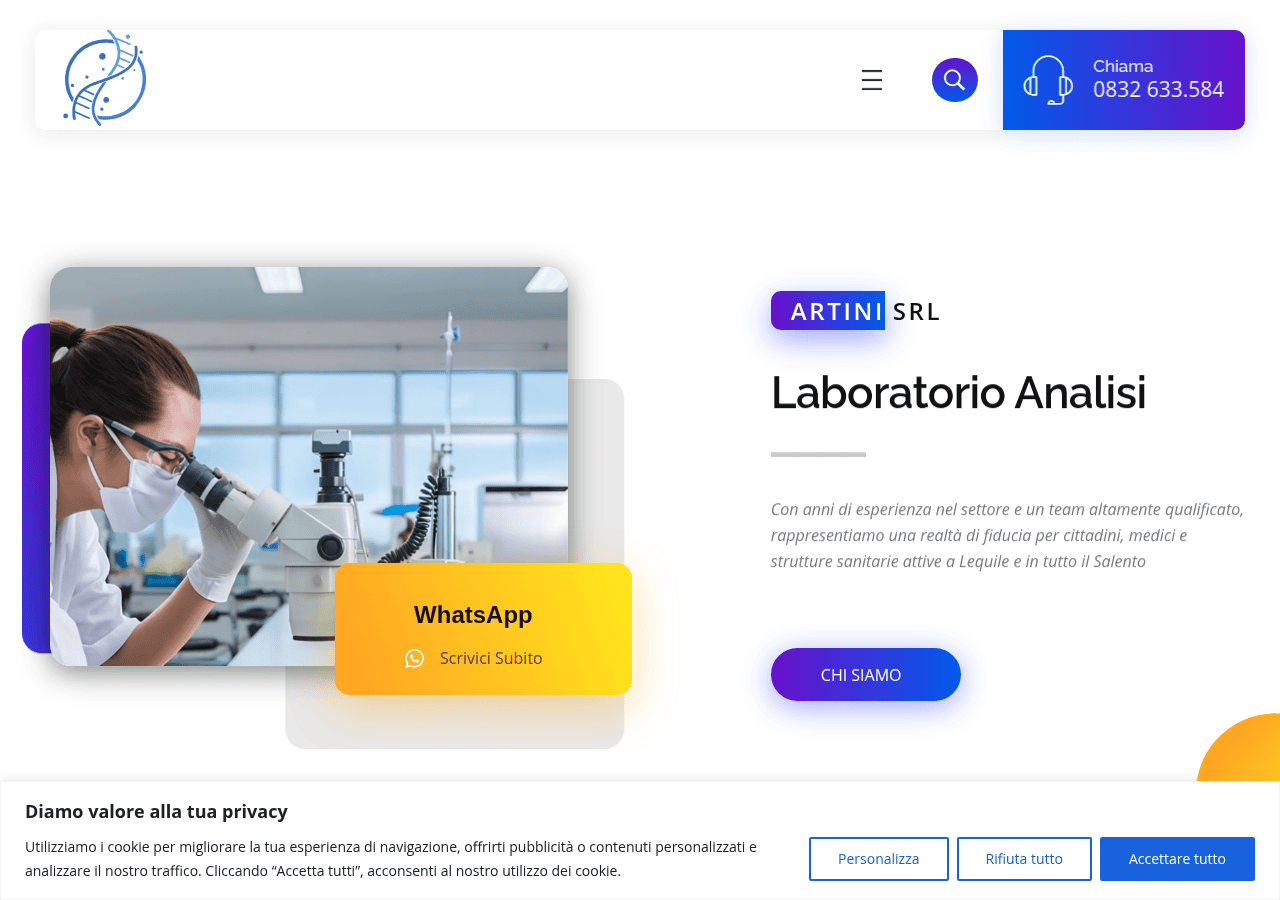 Screenshot of labanalisiartini.it