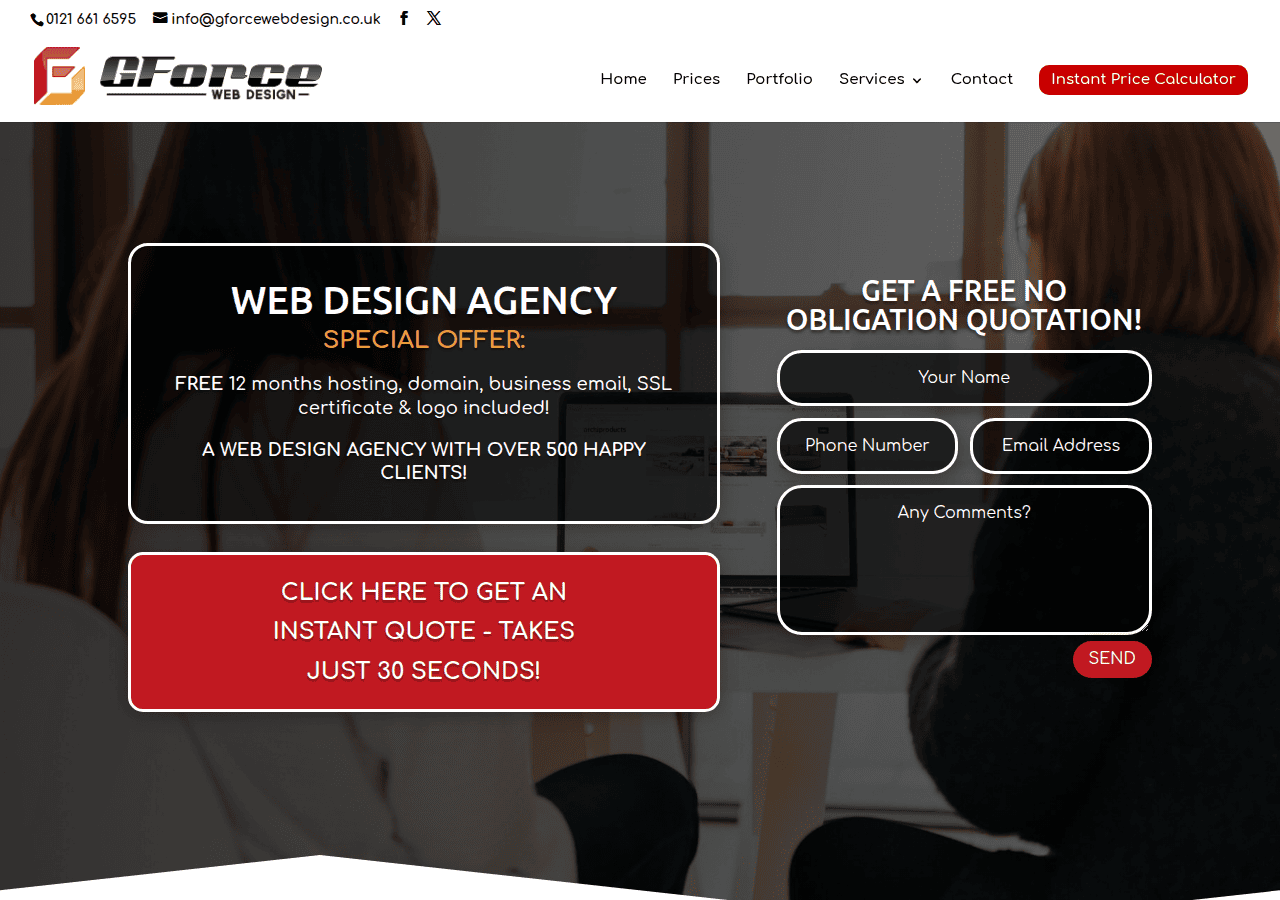 Screenshot of gforcewebdesign.co.uk