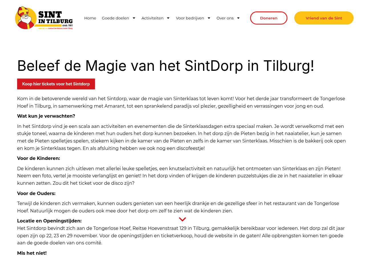Screenshot of sintintilburg.nl