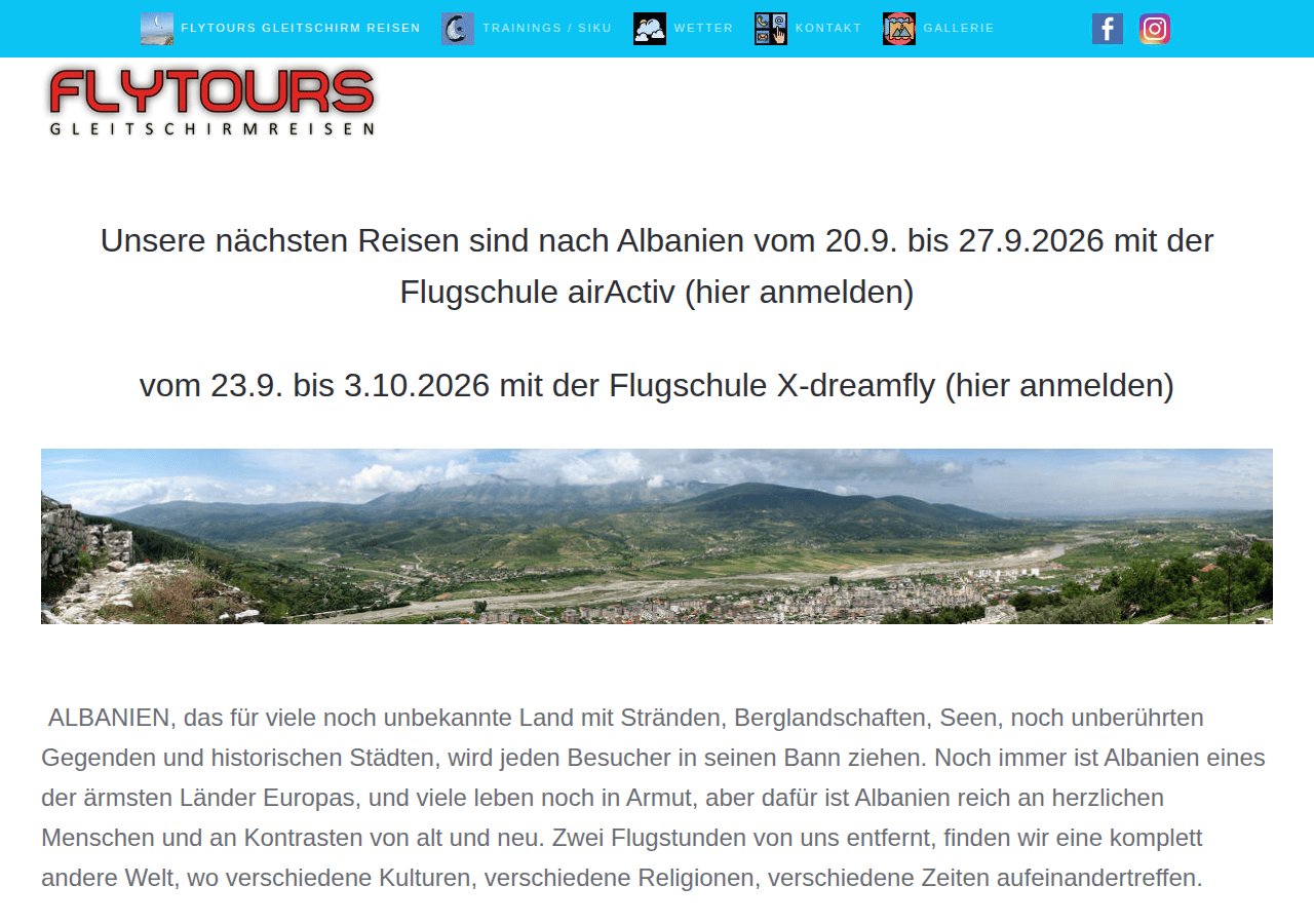 Screenshot of flytours.ch