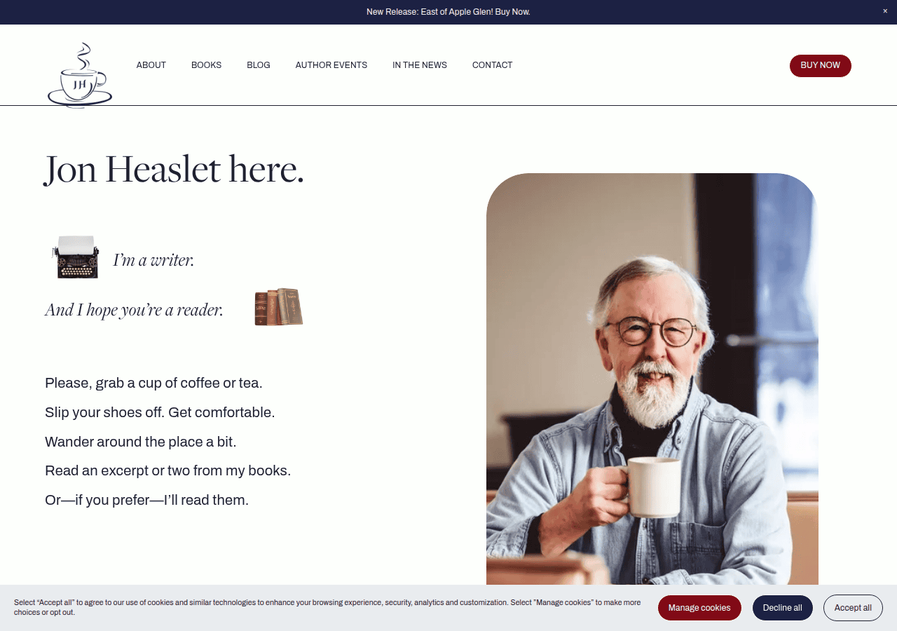 Screenshot of jonathanheaslet.com