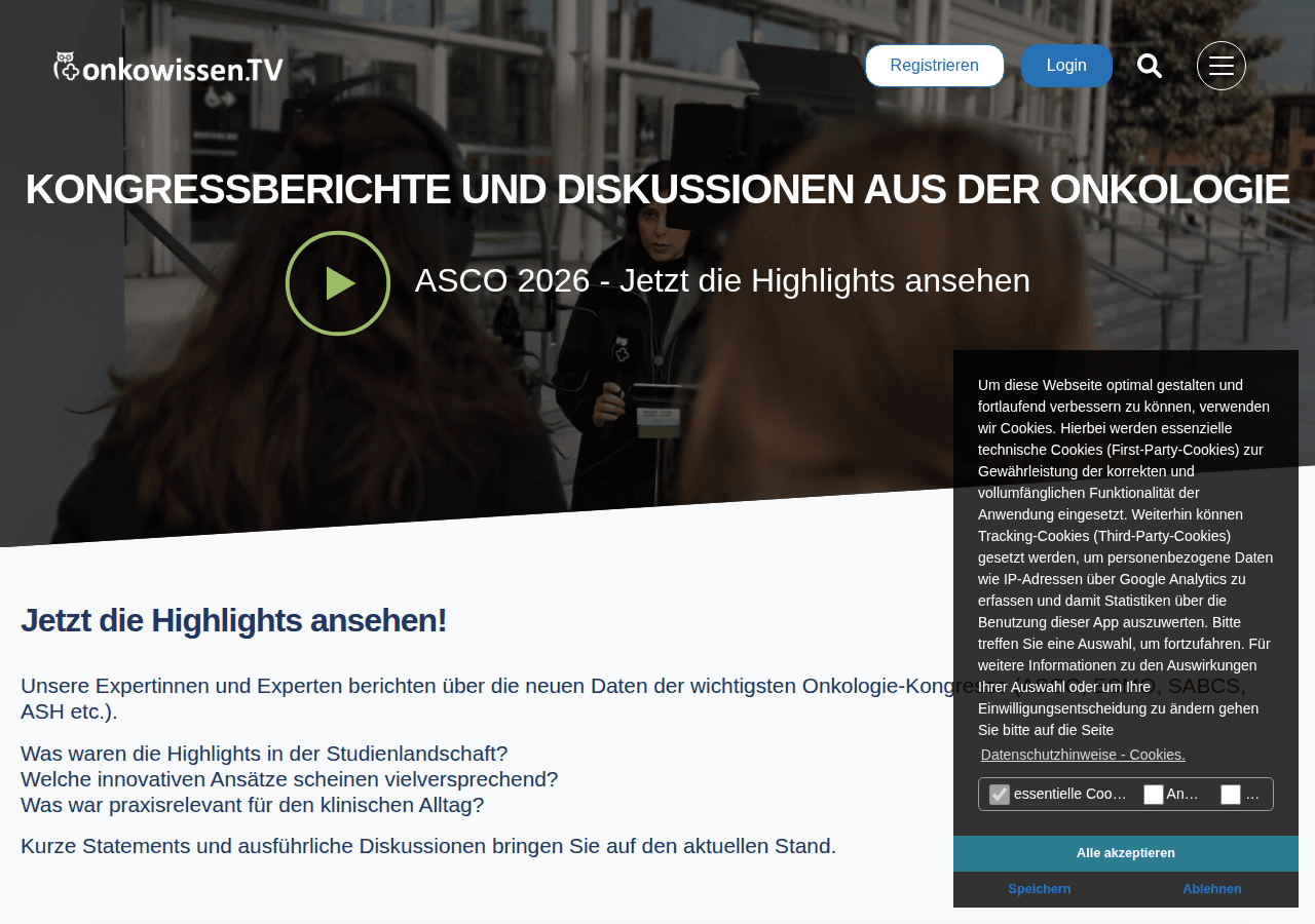 Screenshot of onkowissen.tv