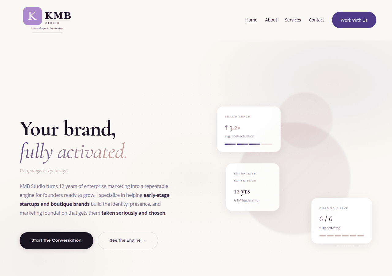 Screenshot of kmbstudio.co