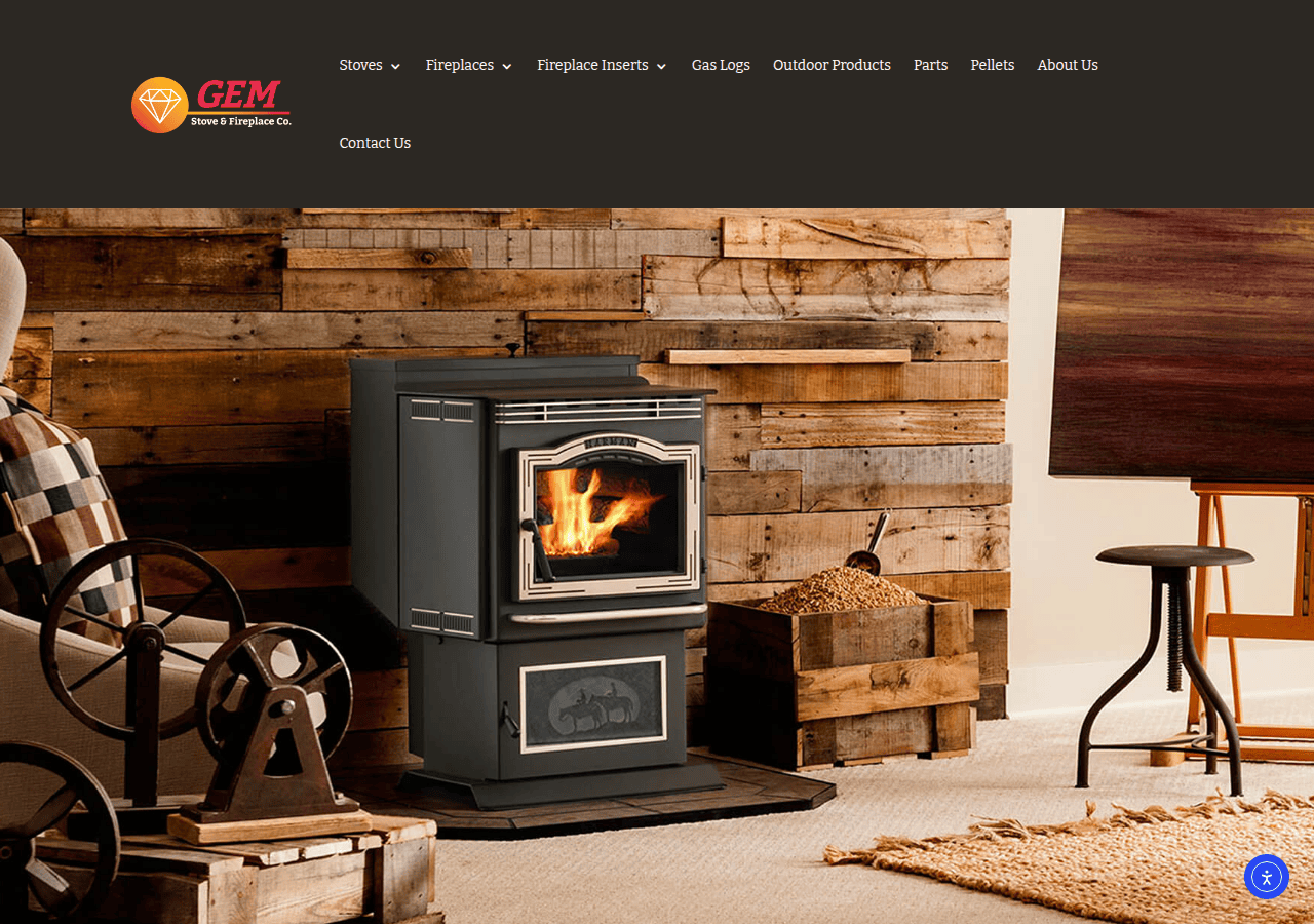 Screenshot of gemstoveandfireplace.com