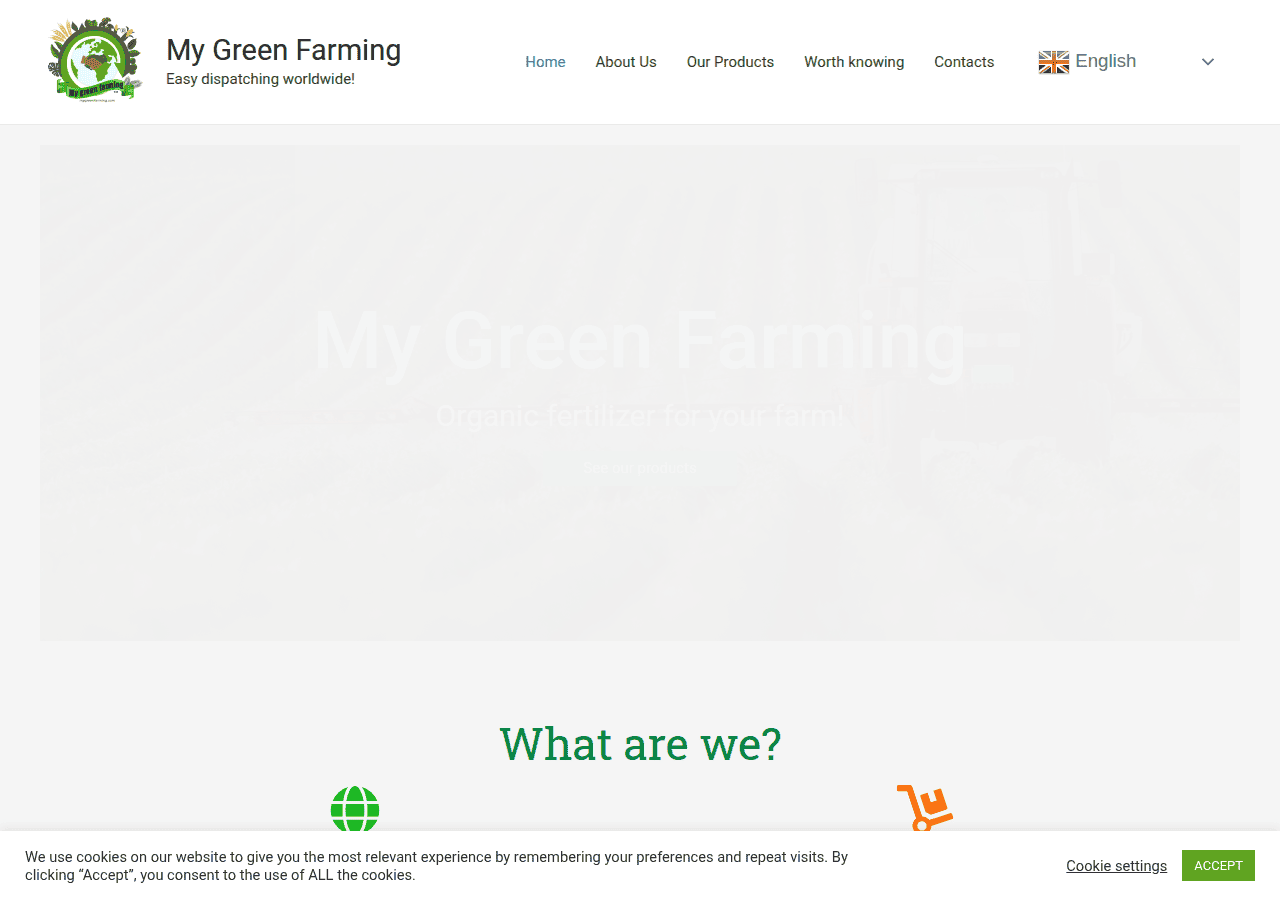 Screenshot of mygreenfarming.com