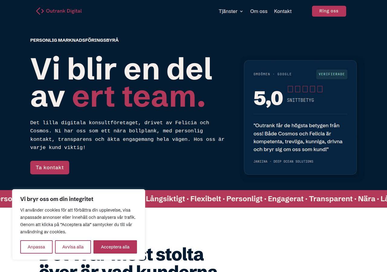 Screenshot of outrank.se