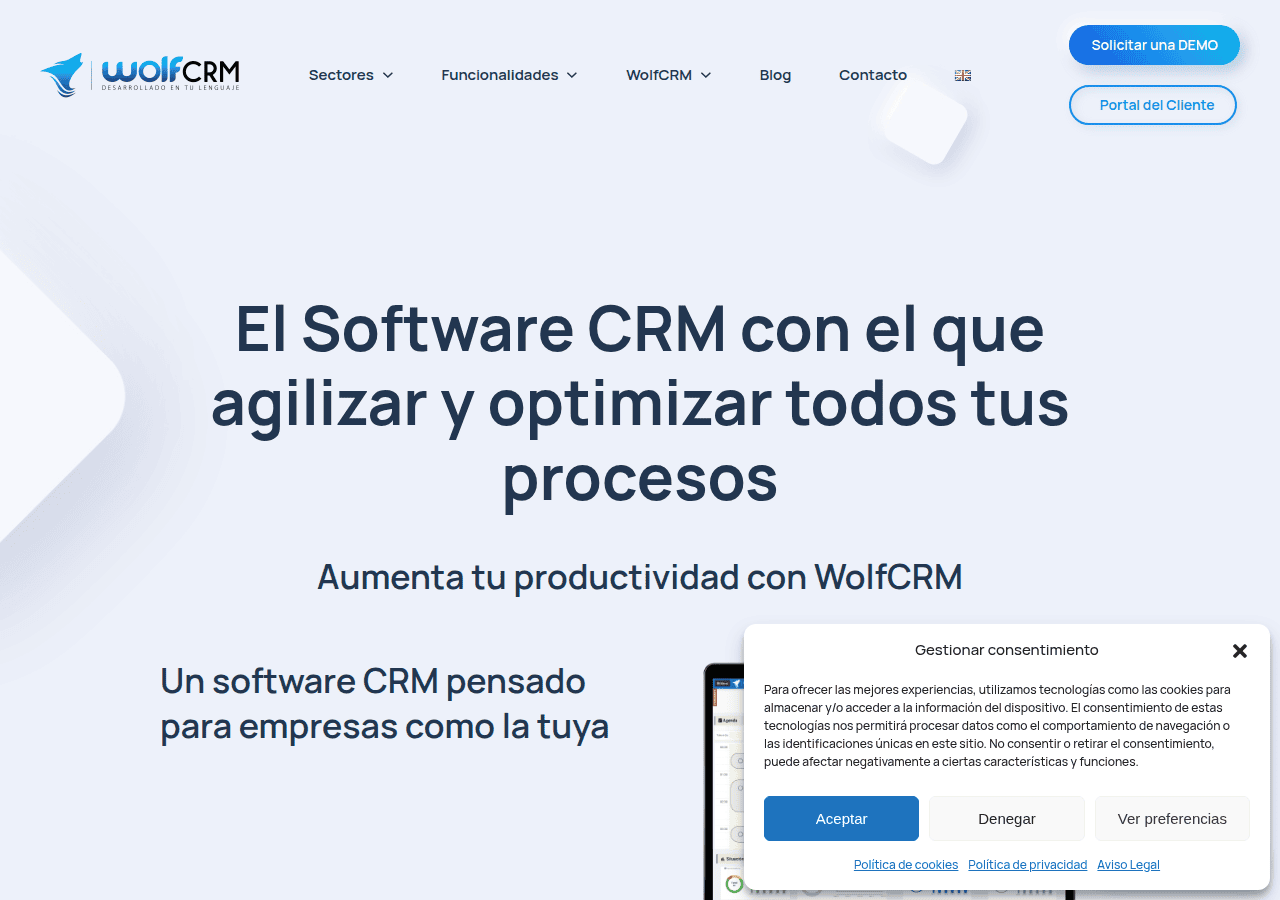Screenshot of wolfcrm.es