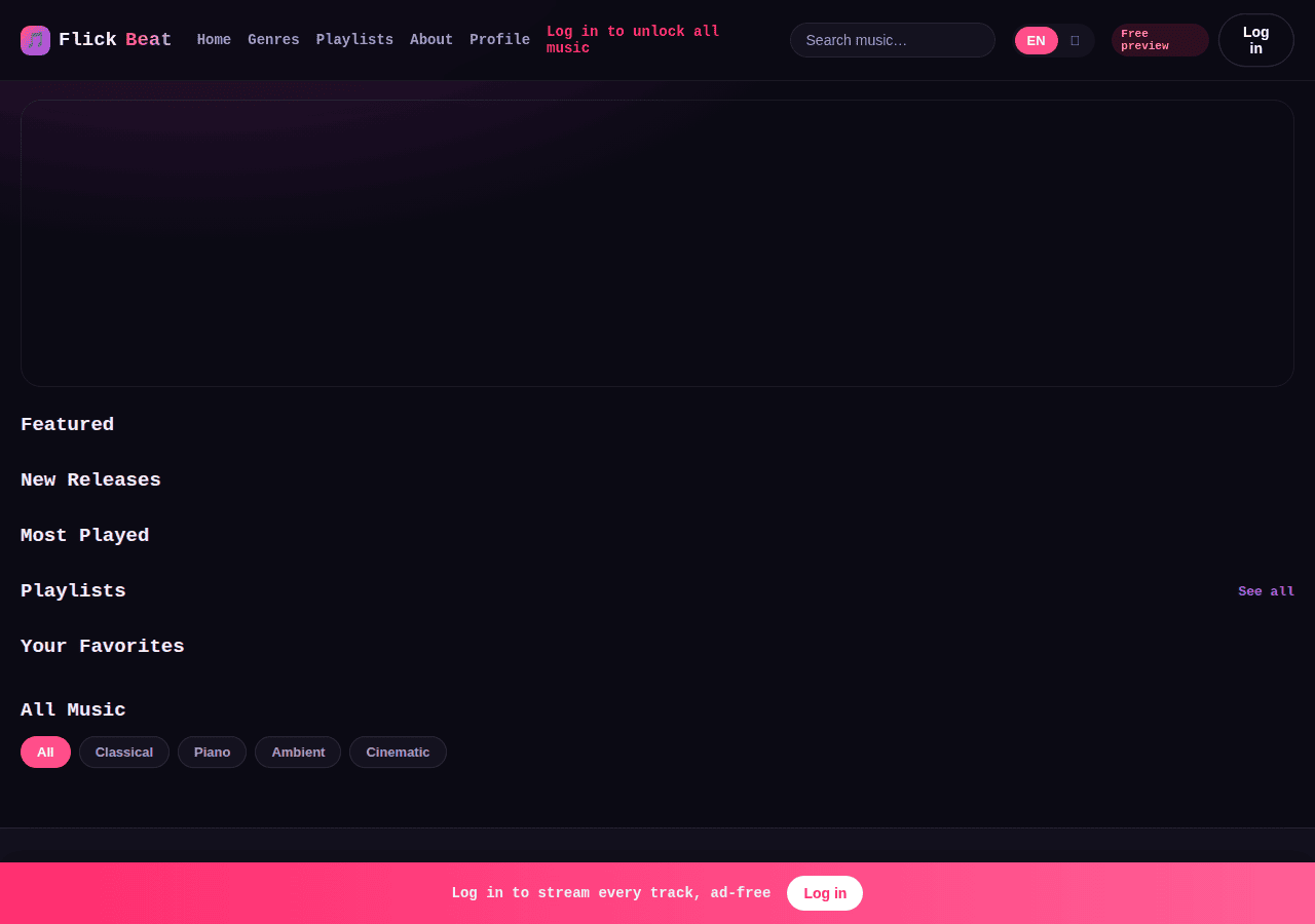 Screenshot of flickbeat.online